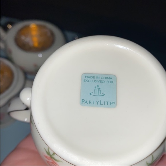 PartyLite VTG. ROMANTIC CHIC TEAPOT TEALIGHT HOLDERS-GOLD ACCENT - Picture 11 of 13